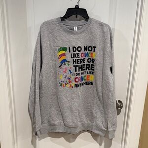 Gray Graphic Sweatshirt with Colorful Print